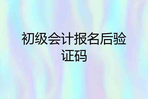 初级会计报名后验证码