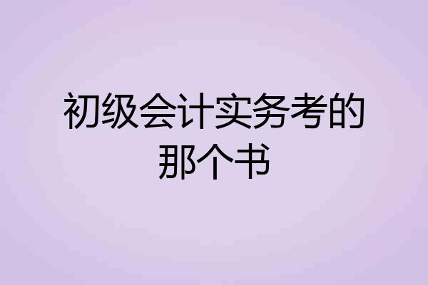 初级会计实务考的那个书