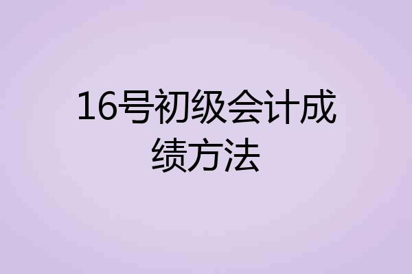 16号初级会计成绩方法
