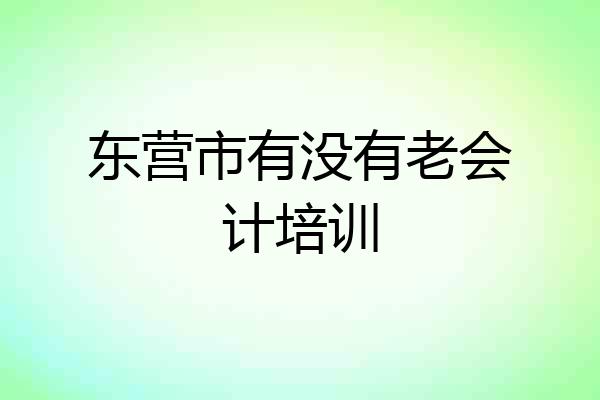 东营市有没有老会计培训