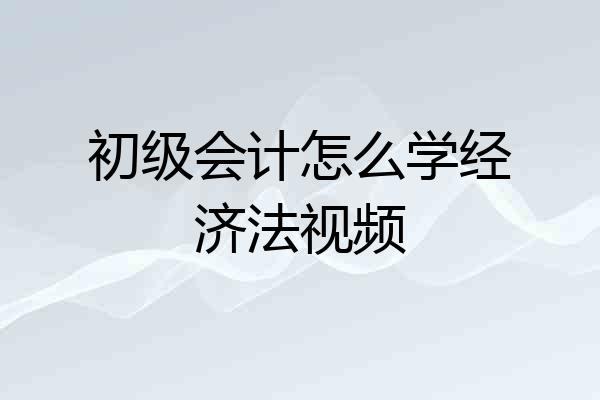 初级会计怎么学经济法视频