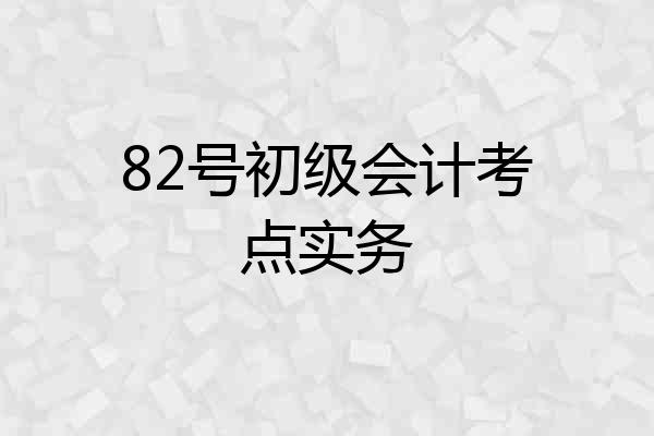 82号初级会计考点实务
