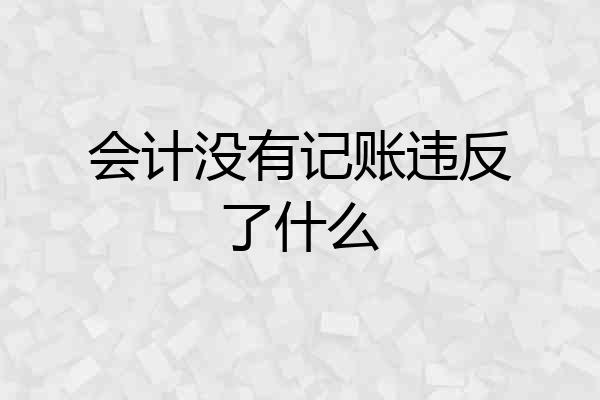 会计没有记账违反了什么