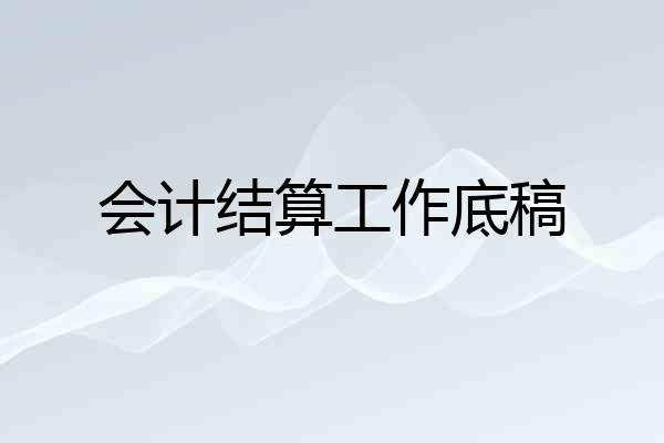 会计结算工作底稿