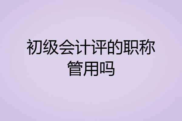 初级会计评的职称管用吗