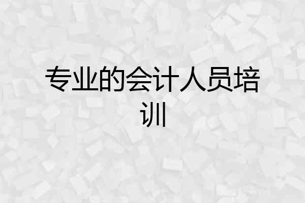 专业的会计人员培训
