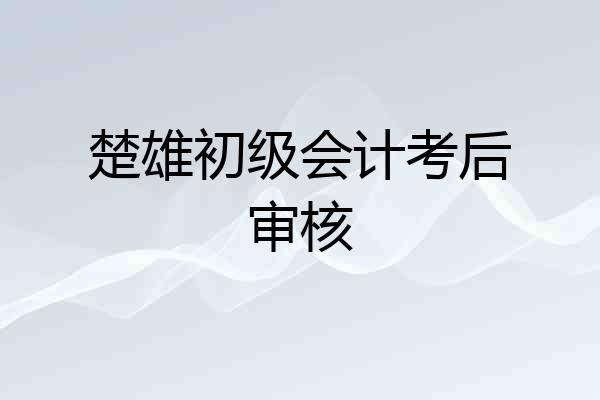 楚雄初级会计考后审核