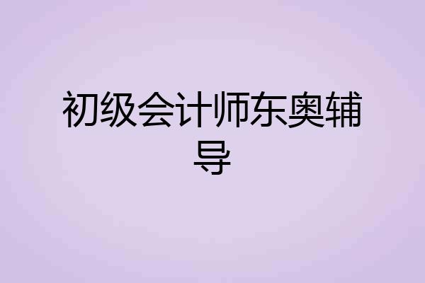 初级会计师东奥辅导