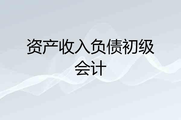 资产收入负债初级会计