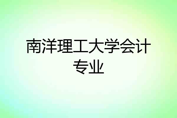南洋理工大学会计专业