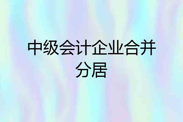 中级会计企业合并分居