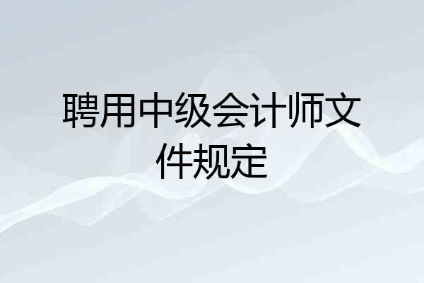 聘用中级会计师文件规定