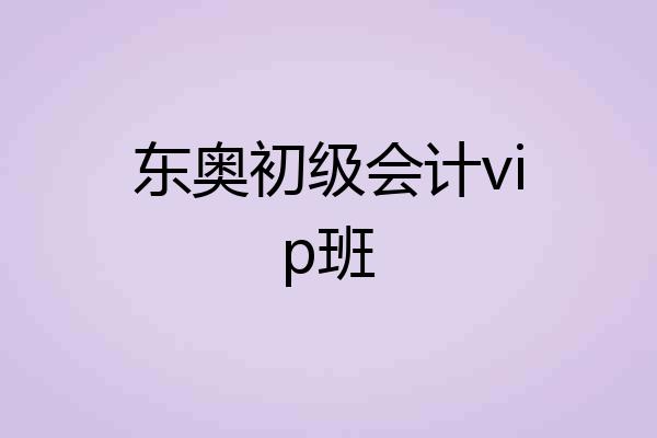 东奥初级会计vip班