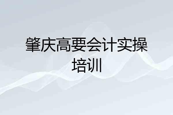 肇庆高要会计实操培训