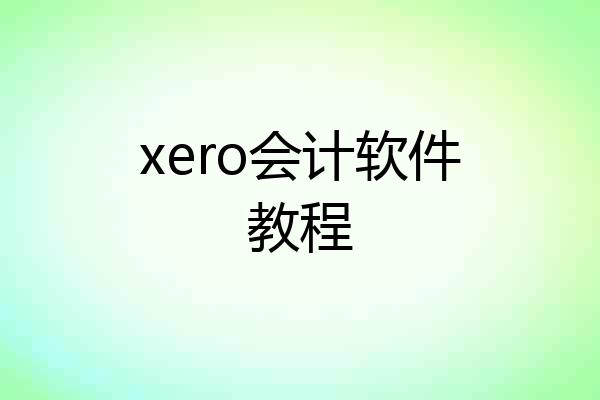 xero会计软件教程