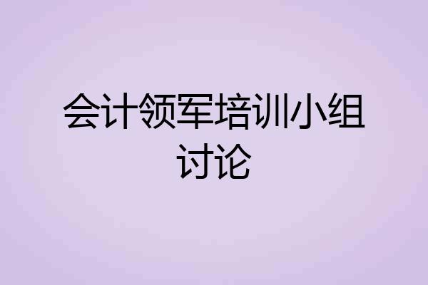 会计领军培训小组讨论