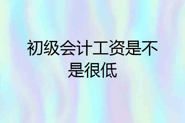初级会计工资是不是很低