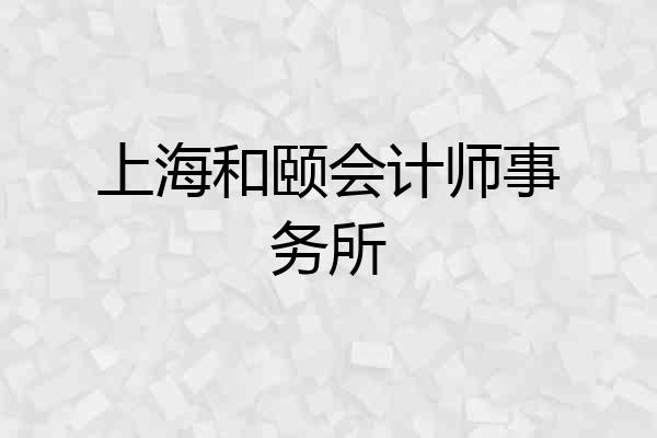 上海和颐会计师事务所