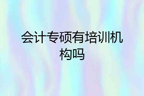 会计专硕有培训机构吗