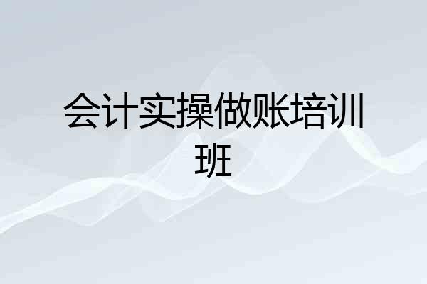 会计实操做账培训班