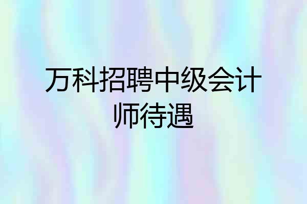 万科招聘中级会计师待遇