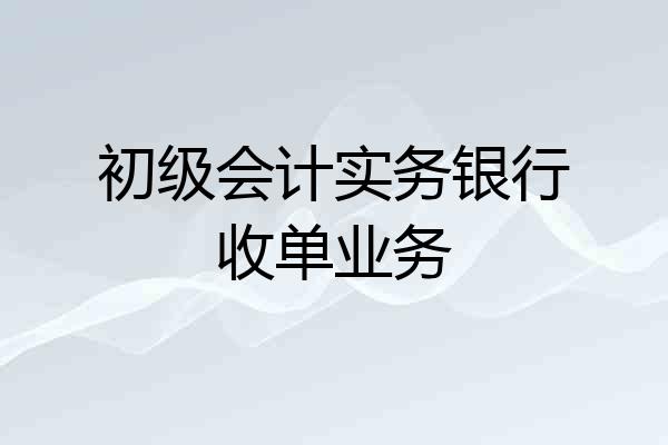 初级会计实务银行收单业务