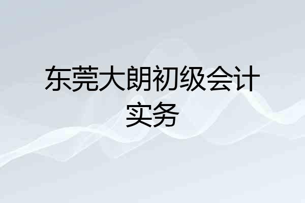 东莞大朗初级会计实务