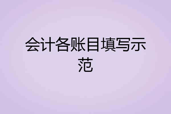 会计各账目填写示范