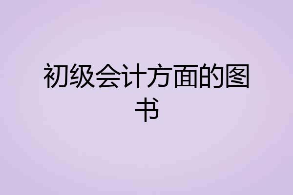 初级会计方面的图书