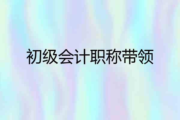 初级会计职称带领