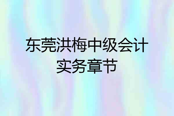 东莞洪梅中级会计实务章节