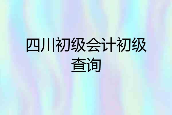 四川初级会计初级查询