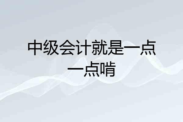 中级会计就是一点一点啃