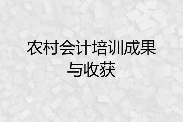 农村会计培训成果与收获
