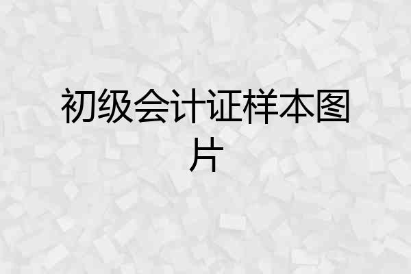 初级会计证样本图片
