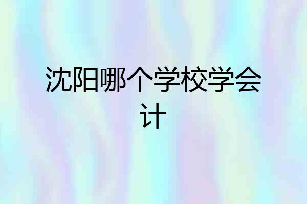 沈阳哪个学校学会计