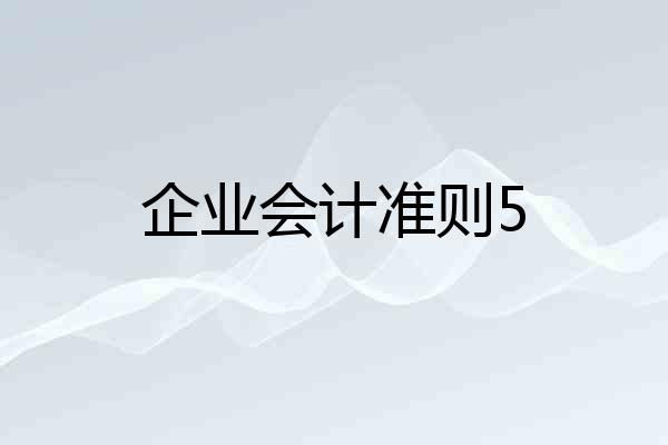 企业会计准则5