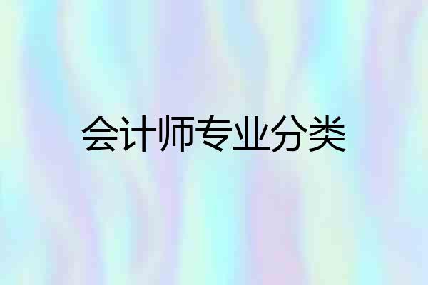 会计师专业分类