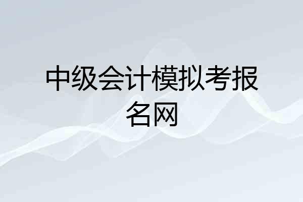 中级会计模拟考报名网