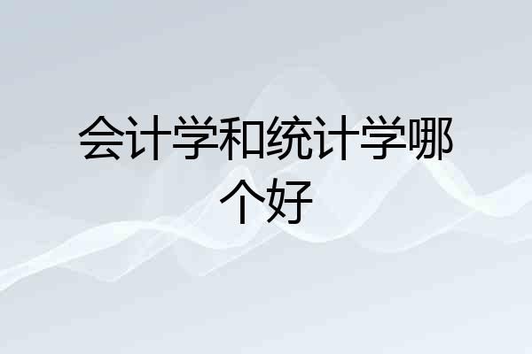 会计学和统计学哪个好