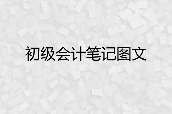 初级会计笔记图文