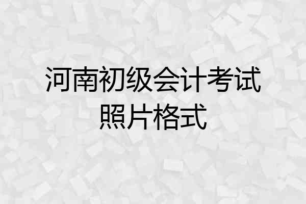 河南初级会计考试照片格式