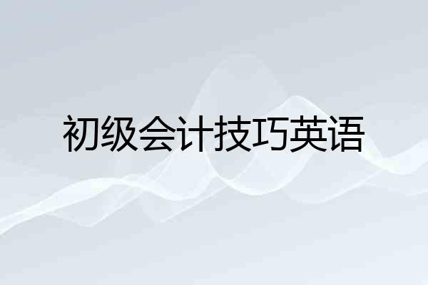 初级会计技巧英语