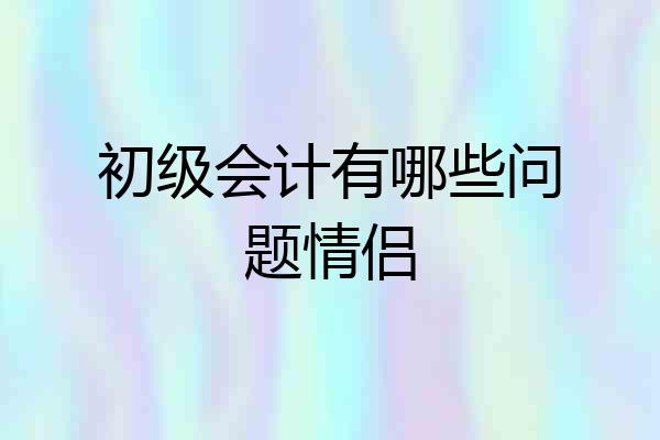 初级会计有哪些问题情侣
