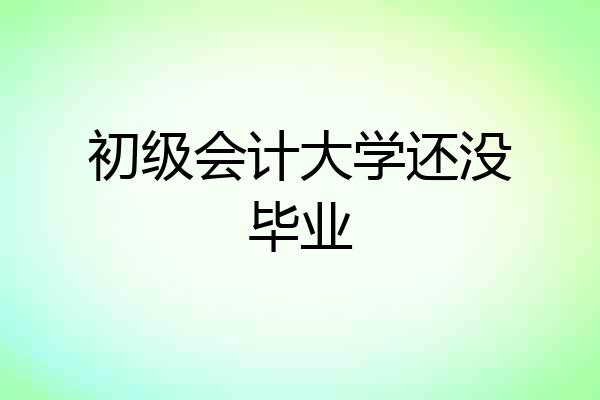 初级会计大学还没毕业