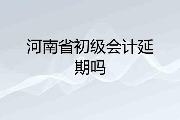 河南省初级会计延期吗