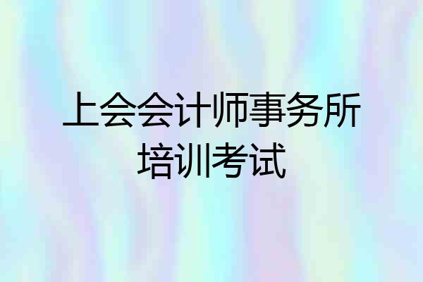 上会会计师事务所培训考试