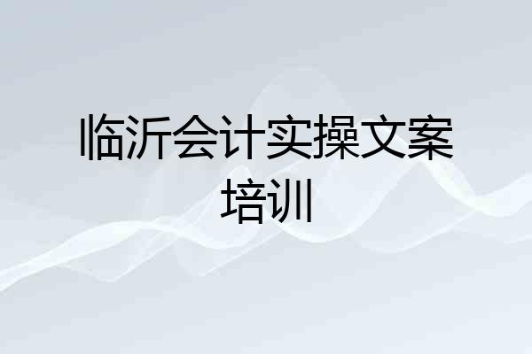 临沂会计实操文案培训