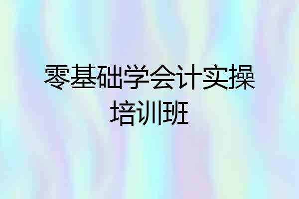 零基础学会计实操培训班