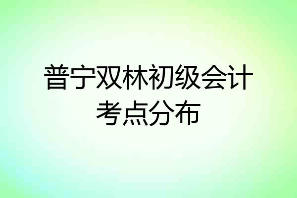普宁双林初级会计考点分布